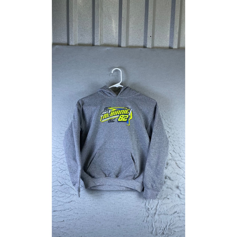 Gildan Hoodie Youth M Gray Excellent Jake McBirnie 82 Racing Graphic Sweatshirt